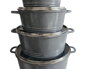 Marbled Die Cast 4-Piece Cookware Set – Non-Stick & Cooking Friendly 20 cm-32 cm