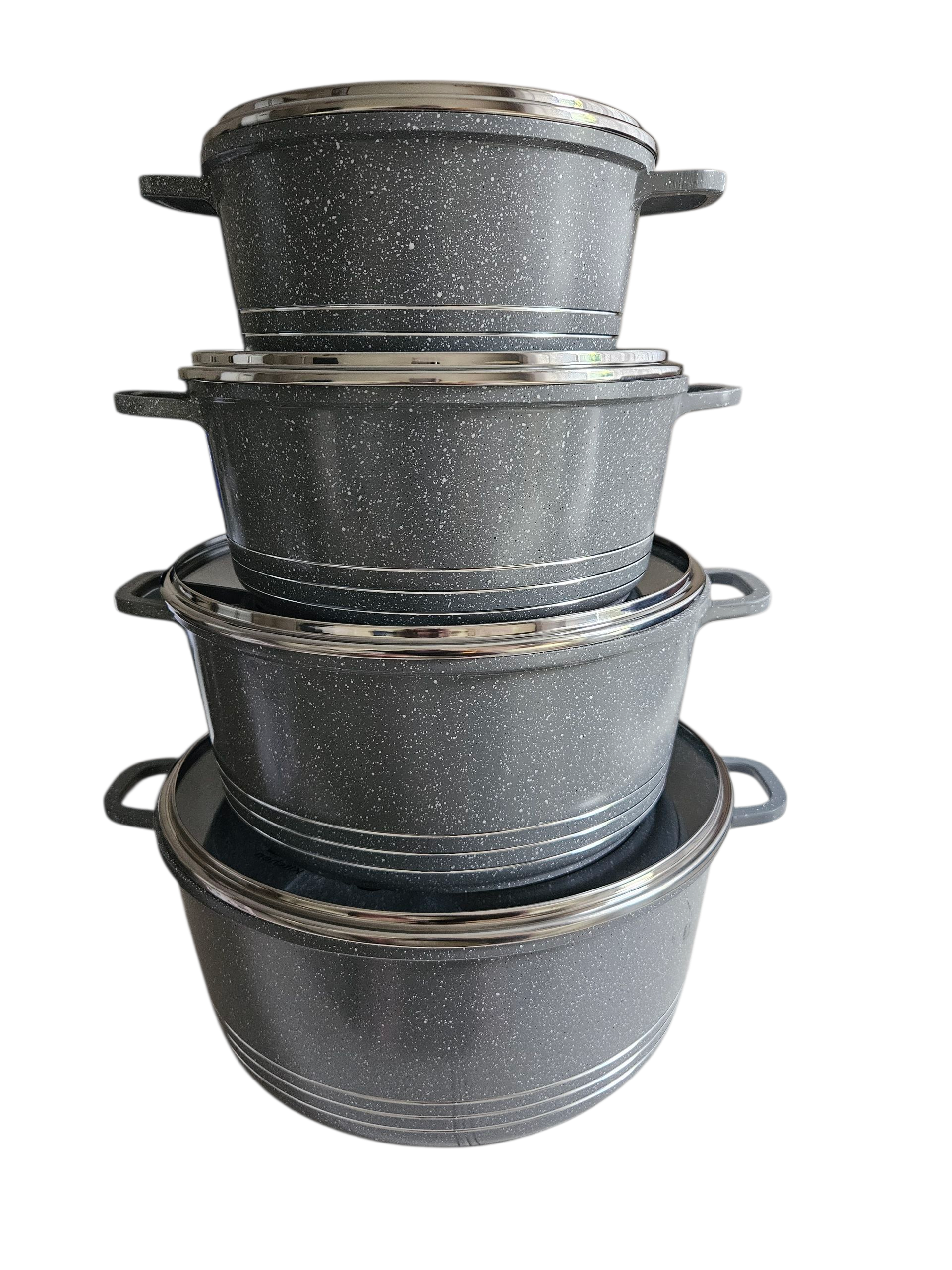 Marbled Die Cast 4-Piece Cookware Set – Non-Stick & Cooking Friendly 20 cm-32 cm