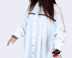 Charmer Elegant White Chiffon Shirt Dress with Black Print—Perfect for Every Occasion