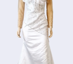 Elegant Celebrity Wedding Gown - White