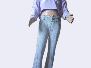 Kathy Premium Bell-Bottom Jeans For Girls'