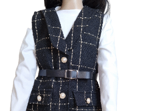 Posh Black & White Dress with Belt