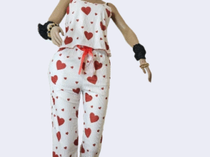 Dream White With Love Symbols Pyjama Set