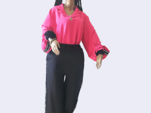 Elegant Corporate Pink Top & Black Trouser