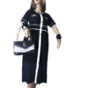 Flora Black and White Knitted Dress - Image 6