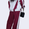 Megan Women's Tracksuit – Wine and White - Image 5