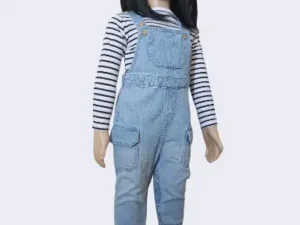Amalia Pinafore Jeans With Inner Long Sleeve Bodysuit for Girls with Swag.
