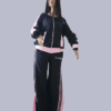 Vera Women's Premium Tracksuit – Black with Pink Stripes - Image 3
