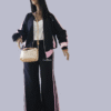 Vera Women's Premium Tracksuit – Black with Pink Stripes - Image 5