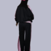 Vera Women's Premium Tracksuit – Black with Pink Stripes - Image 4