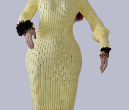 Flexxy Elegant Yellow Turtleneck Dress