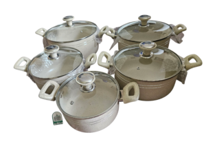 Nonstick 5 pieces Induction Base Cookware set - Heavyweight Non-Stick & Cooking Friendly 20cm -28cm